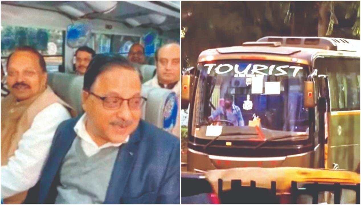 ગઈ કાલે સાંજે ડિનર માટે NDAના સંસદસભ્યો રાજ્યવાર બસોમાં બેસીને નરેન્દ્ર મોદીના ઘરે પહોંચ્યા હતા.