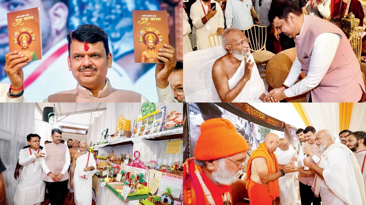 મહારાષ્ટ્રના મુખ્ય પ્રધાન દેવેન્દ્ર ફડણવીસે ગઈ કાલે કાર્યક્રમમાં રાજા ઋષભદેવ પરના પુસ્તકનું લોકાર્પણ કર્યું હતું.  ત્યાર બાદ ફડણવીસે રાજા ઋષભદેવ કલા સંસ્કૃતિ-પ્રદર્શનની મુલાકાત લીધી હતી. એટલું જ નહીં દેવેન્દ્ર ફડણવીસે ગુરુભગવંતોને અને સંતોને નમન કરીને આશીર્વાદ મેળવ્યા હતા.