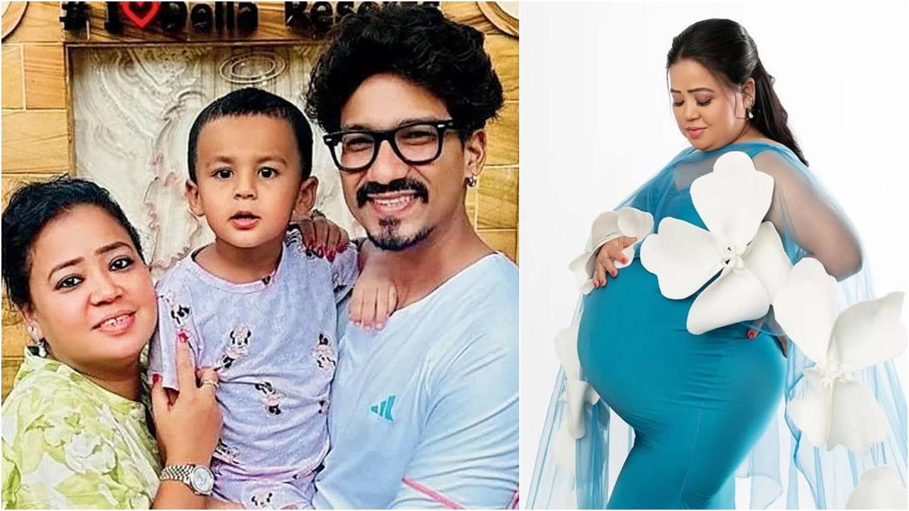 ભારતી અને હર્ષ તેમના પુત્ર ગોલા સાથે