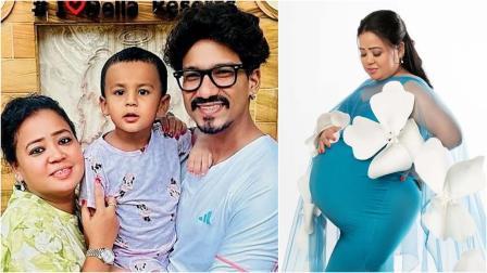 ભારતી અને હર્ષ તેમના પુત્ર ગોલા સાથે