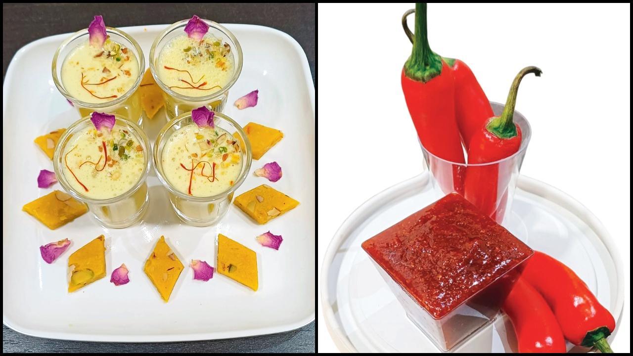 કાજુકતરી શૉટ્સ અને લાલ મરચાંના ટુકડાની રેસિપી