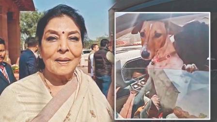 સંસદ પરિસરમાં શ્વાન લઈને પહોંચ્યાં કૉન્ગ્રેસનાં સંસદસભ્ય રેણુકા ચૌધરી