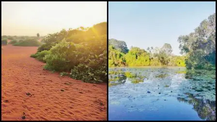 લાલ રંગની રેતીમાં ભૂગર્ભશાસ્ત્રીય રહસ્યો છુપાયેલાં છે અને અરુંચુનાઇ કાથા મંદિર પાસે સુંદર તળાવ આવેલું છે.