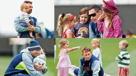 ગઈ કાલે ક્રિસમસના અવસર પર કાંગારૂ ટીમના પ્રૅક્ટિસ-સેશનમાં તેમનાં બાળકો અને પરિવારના સભ્યોએ પણ હાજરી આપી હતી