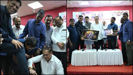 બુટ પૉલીશ કર્યા ભાજપના નેતા અને મુંબઈ એકમના પ્રમુખ અમિત સાટમે