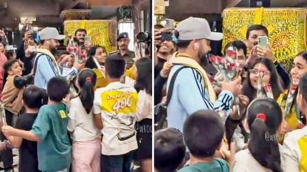 રાયપુરની હોટેલમાં ટીનેજ ક્રિકેટ ફૅન્સ દ્વારા ગુલાબ આપીને વિરાટ કોહલીનું સ્વાગત કરવામાં આવ્યું હતું