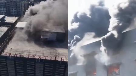 સુરતના ટેક્સટાઇલ માર્કેટમાં ભીષણ આગ (તસવીર સૌજન્ય: સોશિયલ મીડિયા) 