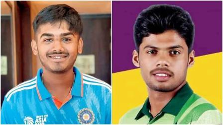 ભારતનો કૅપ્ટન આયુષ મ્હાત્રે, પાકિસ્તાનનો કૅપ્ટન ફરહાન યુસુફ.