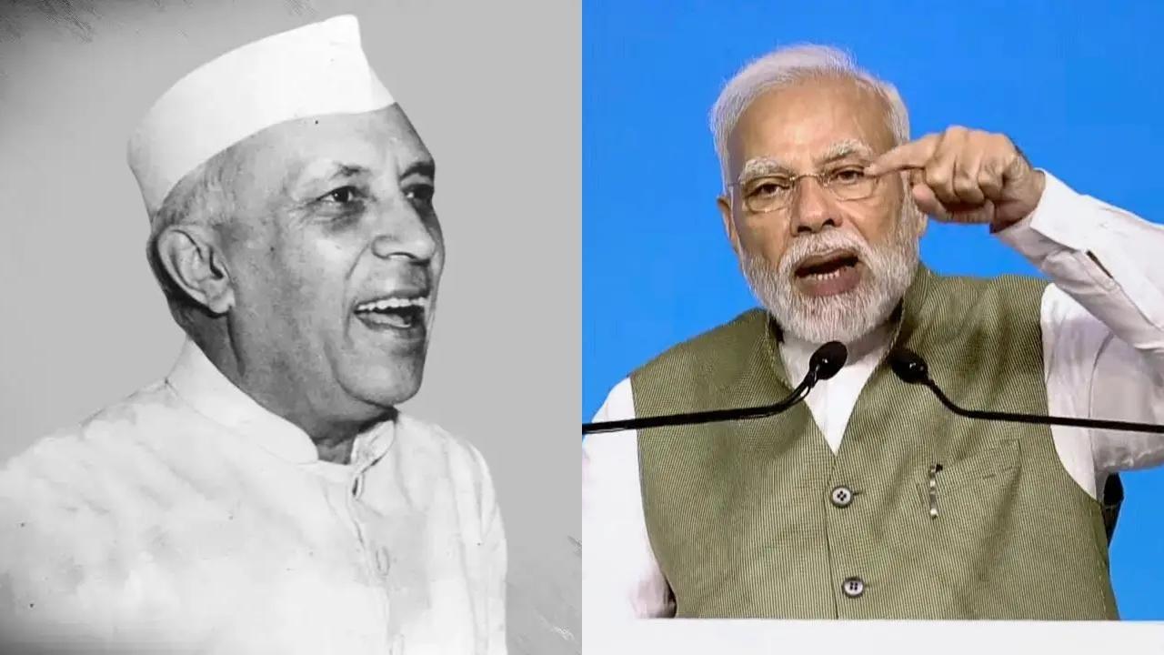 જવાહરલાલ નેહરુ અને PM મોદી ફાઇલ તસવીર (સૌજન્ય: મિડ-ડે)