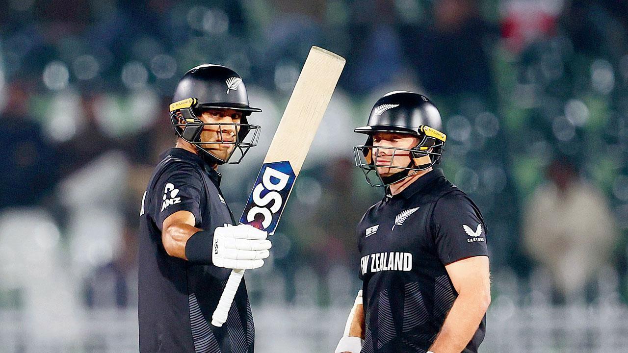 રચિન રવીન્દ્ર ૧૧૨ રનની મૅચવિનિંગ ઇનિંગ્સ રમ્યો હતો.