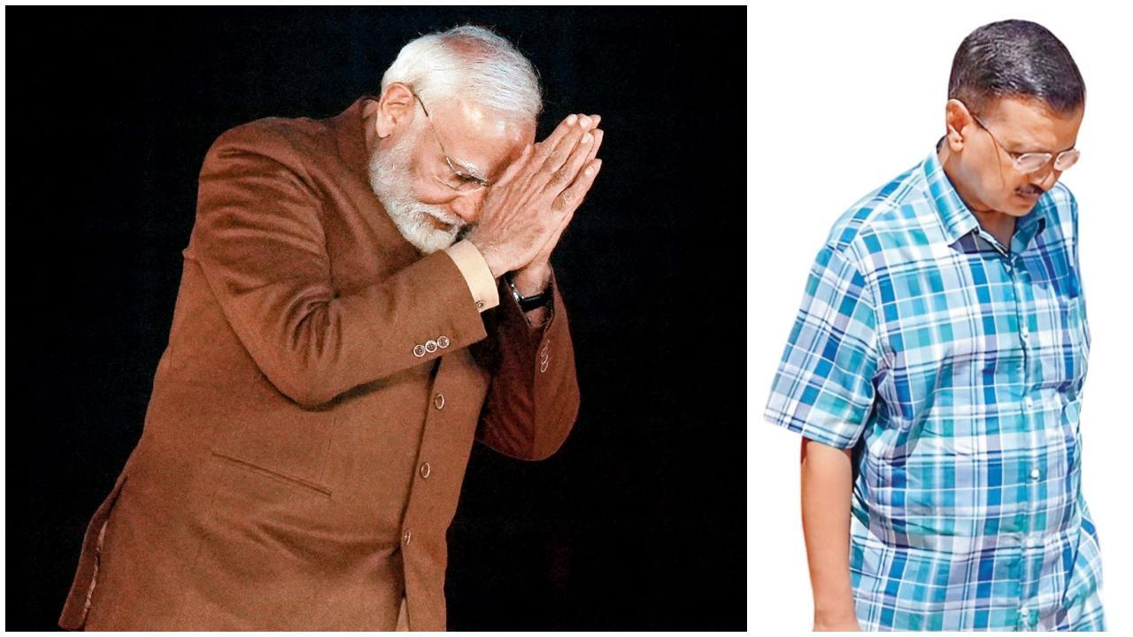 નરેન્દ્ર મોદી, અરવિંદ કેજરીવાલ