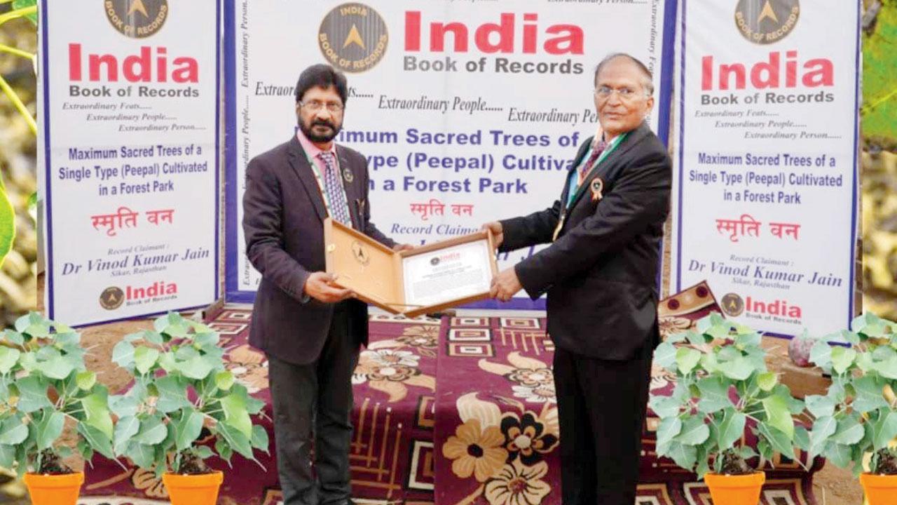 રાજસ્થાનના ડૉક્ટરે એક જ જગ્યાએ પીપળાના ૧૦૦૧ છોડ લગાવીને અનોખો રેકૉર્ડ બનાવ્યો