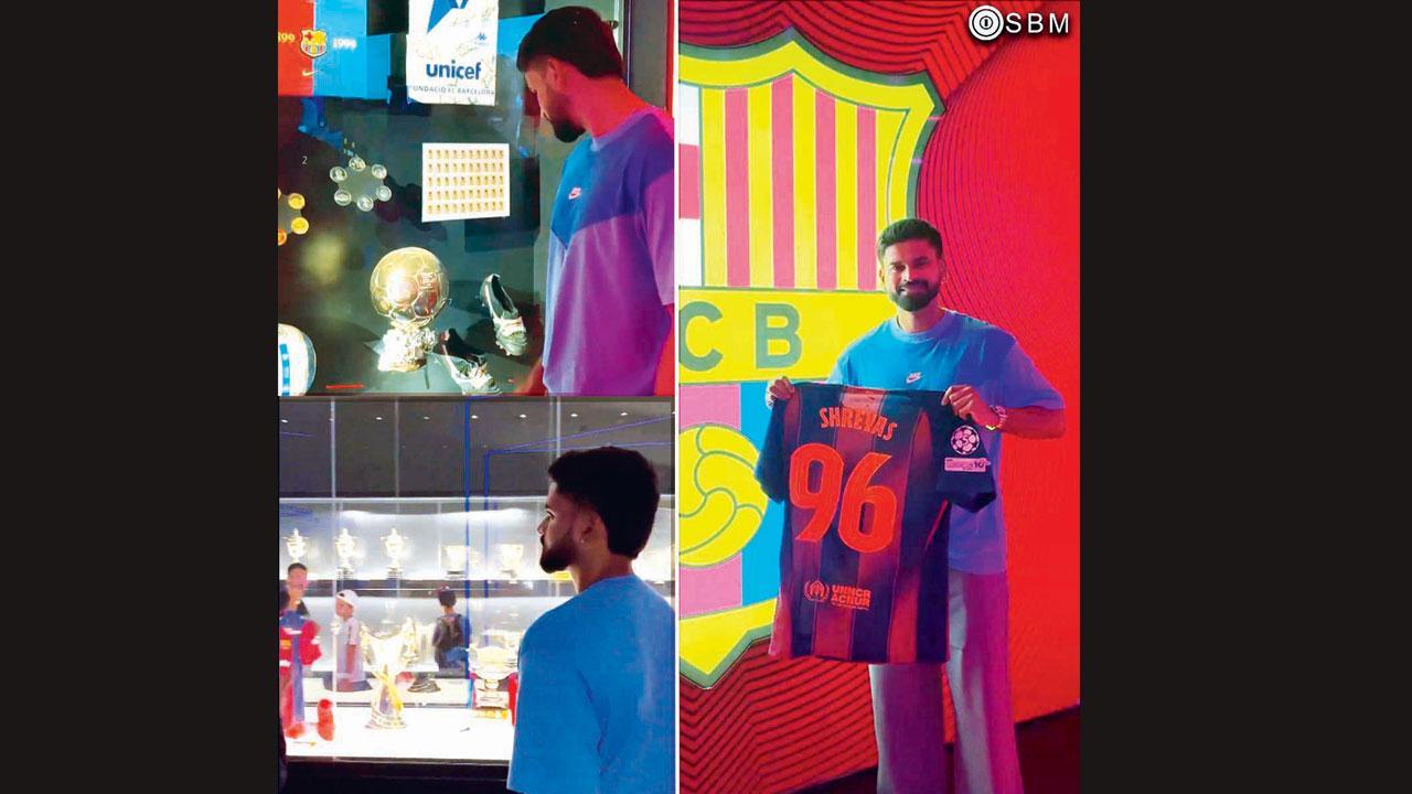 લોકપ્રિય સ્પૅનિશ ફુટબૉલ ક્લબ બાર્સેલોનાએ ગઈ કાલે પોતાના સોશ્યલ મીડિયા પર ભારતીય ક્રિકેટર શ્રેયસ ઐયરનો વિડિયો શૅર કર્યો