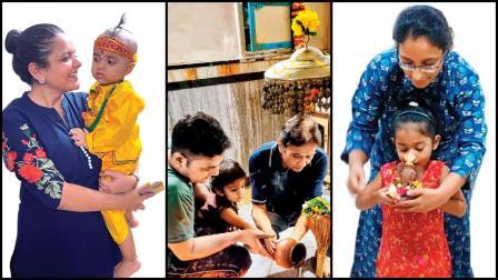 પૂજા, દીકરી કૃષ્ણવી અને કિયાંશા તેના પિતા, દાદા અને નીતુ ચેતન મહેતાની દીકરી અવીવા