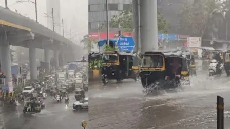 વરસાદને પગલે લિન્ક રોડ પર પાણી ભરાઈ ગયાં હતાં (તસવીરો - નિમેશ દવે)