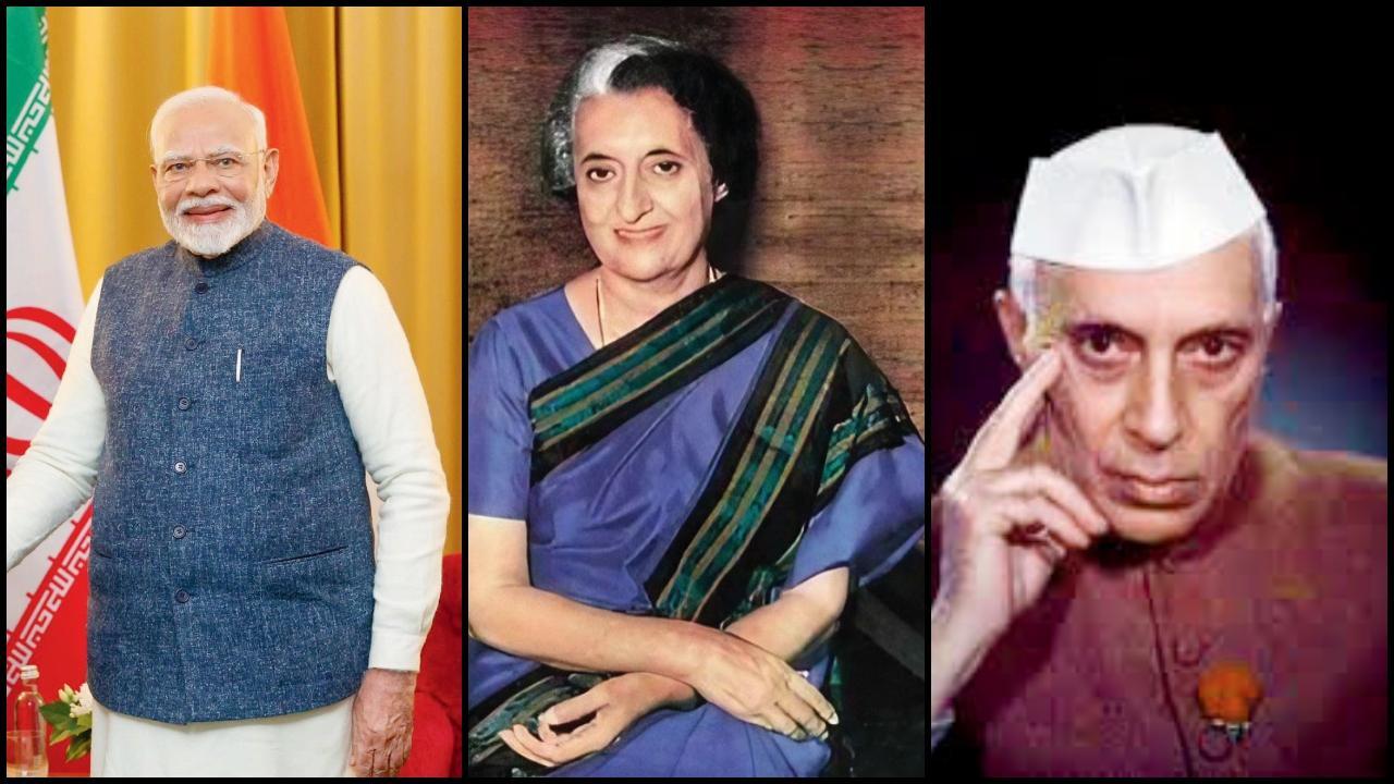 નરેન્દ્ર મોદી, ઇન્દિરા ગાંધી, જવાહરલાલ નેહરુ