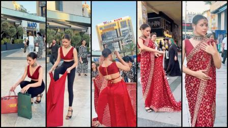 મોનિકા કબીર નામની બંગલાદેશી મૉડલ સાડી પહેરતી હોવાનો એક વિડિયો ઇન્સ્ટાગ્રામ પર વાઇરલ થયો