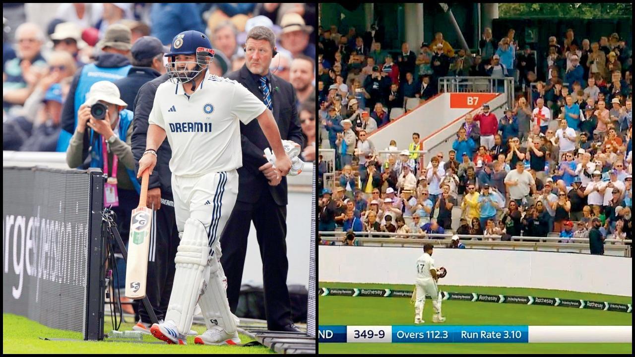 ઇન્જર્ડ રિષભ પંતને મેદાનની અંદર આવતાં અને બહાર જતાં બે વાર સ્ટૅન્ડિંગ ઓવેશન  મળ્યું હતું.