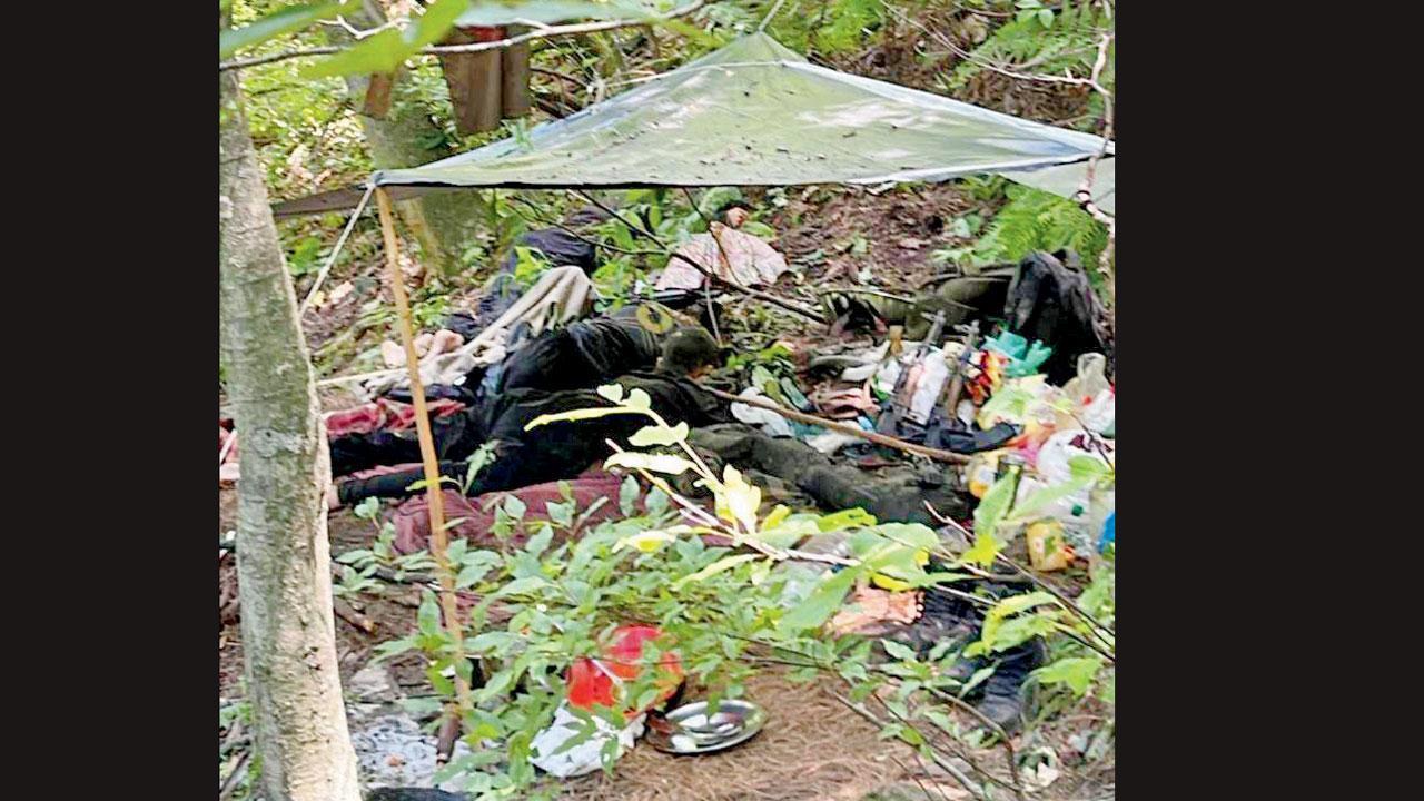 આતંકવાદીઓ જંગલમાં આ રીતે નાનો ટેન્ટ બનાવીને રહેતા હતા.