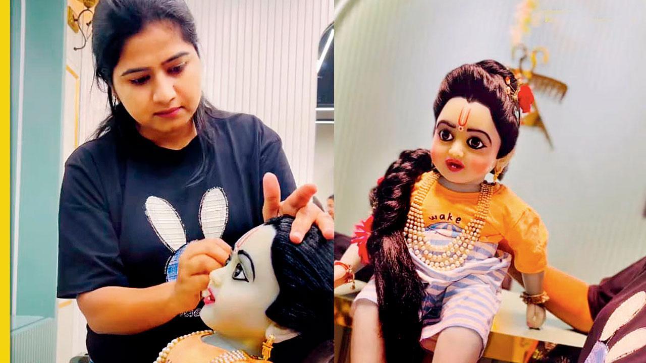 હરિયાણાના સૅલોંમાં થાય છે બાળકૃષ્ણ જેવી દેખાતી ઢીંગલીનું મેકઓવર