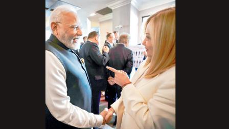 ઇટલીનાં વડાં પ્રધાન જ્યૉર્જિયા મેલોની અને ભારતના વડા પ્રધાન નરેન્દ્ર મોદી