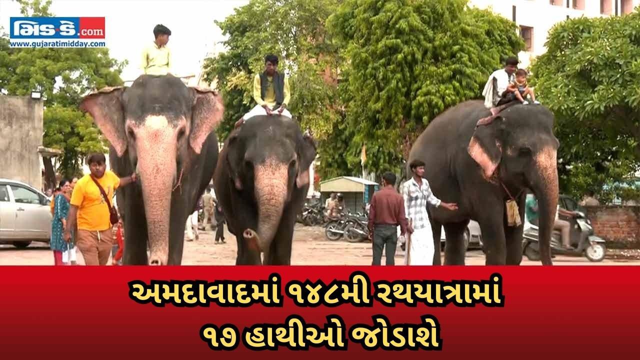 અમદાવાદમાં ભગવાન જગન્નાથની ૧૪૮મી રથયાત્રામાં ૧૭ હાથીઓ જોડાશે
