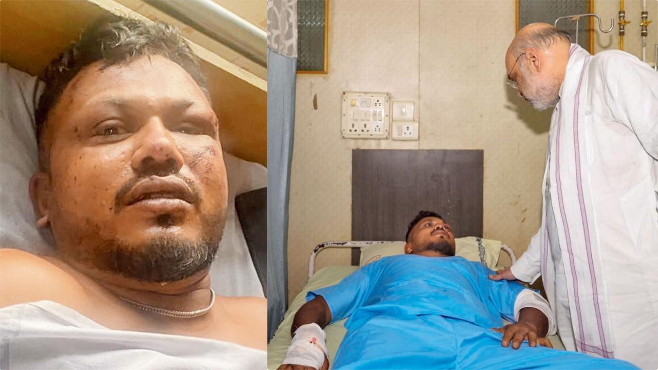અમિત શાહ મળવા પહોંચ્યા રમેશ વિશ્વકુમારને.