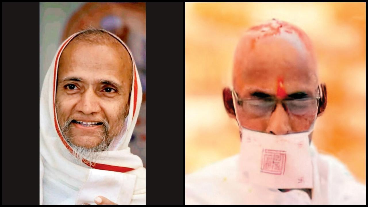 પુંડરિક રત્ન સૂરીશ્વરજી મહારાજસાહેબ (ડાબે) અને બારડોલીમાં અભિનંદન મુનિ