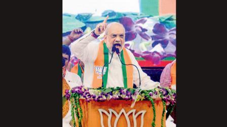 ગઈ કાલે કલકત્તામાં બોલતા અમિત શાહ.