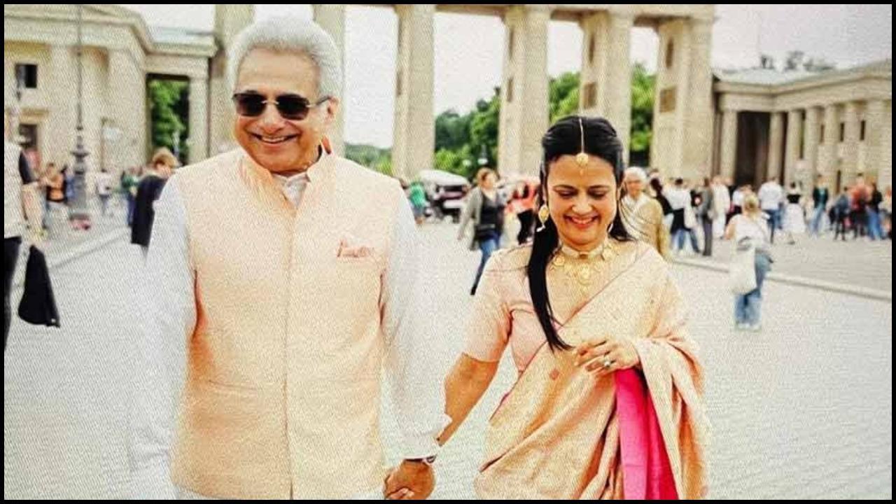 મહુઆ મોઇત્રા અને પિનાકી મિશ્રાનો વાયરલ ફોટો (તસવીર સૌજન્ય: સોશિયલ મીડિયા)
