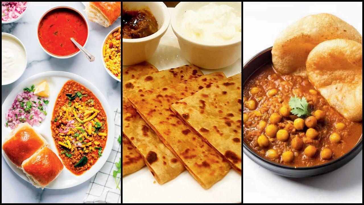 મિસળ, પરાંઠા અને છોલે-ભટૂરે