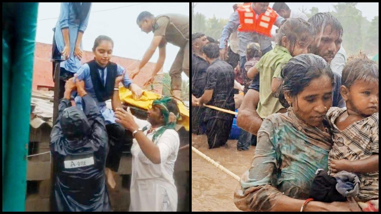 તલગાજરડામાંથી સ્ટુડન્ટ્સનું સહીસલામત રીતે રેસ્ક્યુ કરાયું હતું.