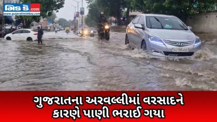 ગુજરાતના અરવલ્લીમાં ભારે વરસાદને કારણે શેરીઓમાં પાણી ભરાઈ ગયા, રોજિંદા જીવન...