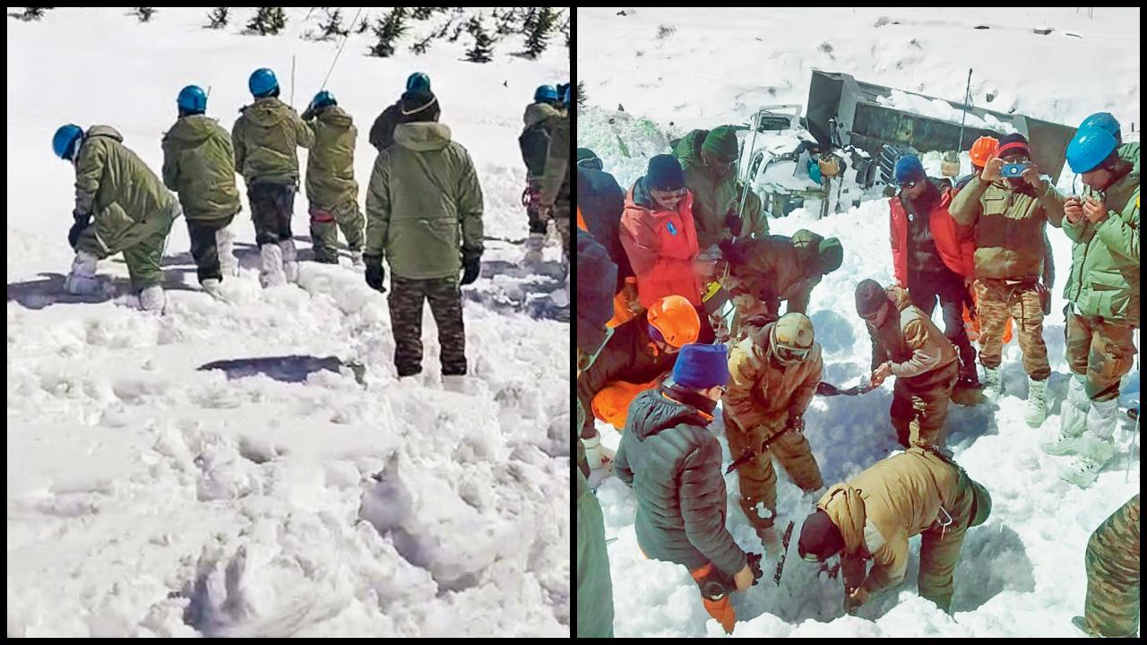 ગઈ કાલે રેસ્ક્યુ ઑપરેશન કરી રહેલા ITBPના જવાનો.