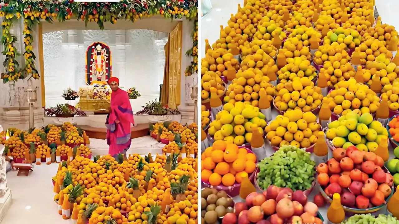 અયોધ્યામાં રામલલાને ચડાવાયો છપ્પનભોગની સાથે મહારાષ્ટ્રની ૧૧,૦૦૦ કેરીનો ભોગ