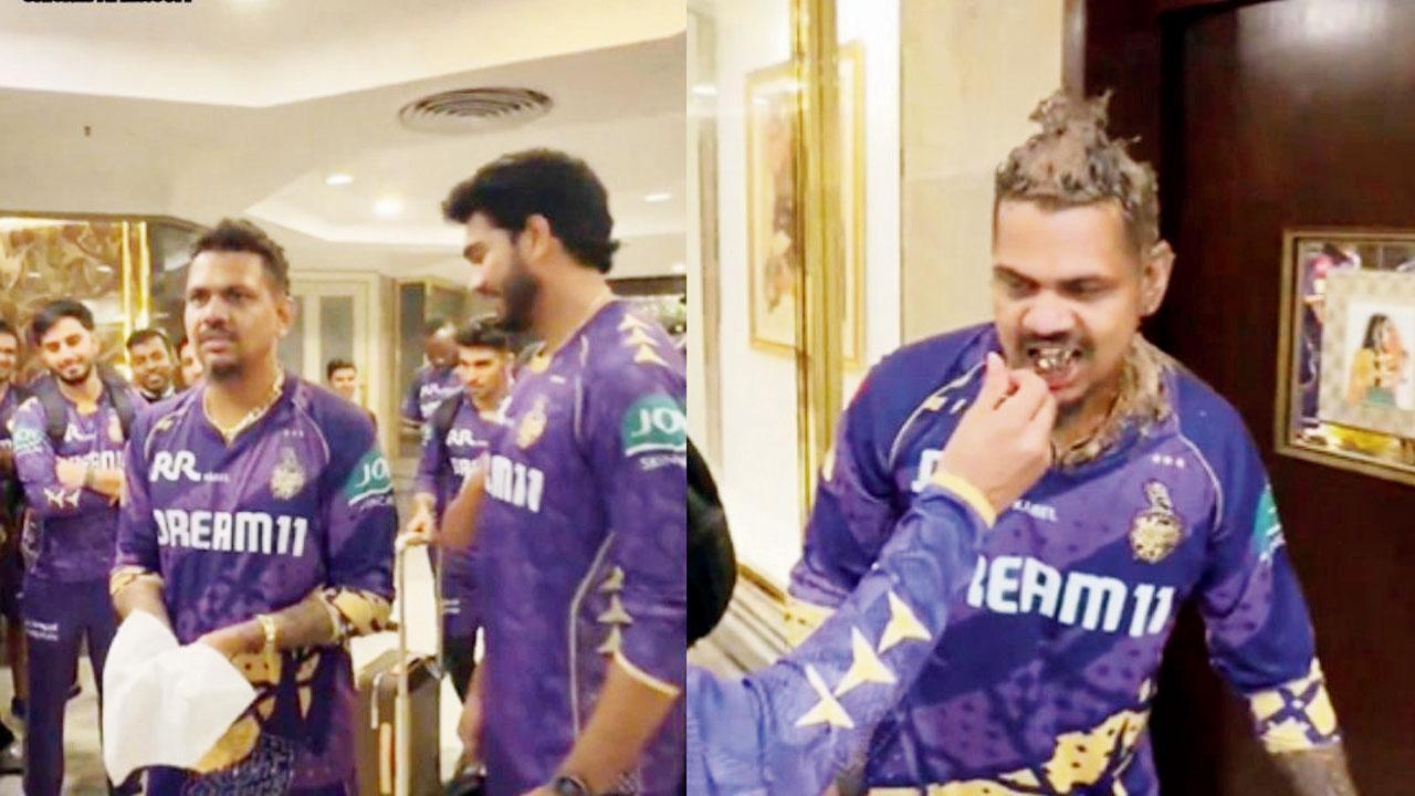 ગઈ કાલે કલકત્તાની ટીમે સુનીલ નારાયણની ૩૭મી વર્ષગાંઠ નિમિત્તે તેના વાળ પર કેક લગાવી હતી.