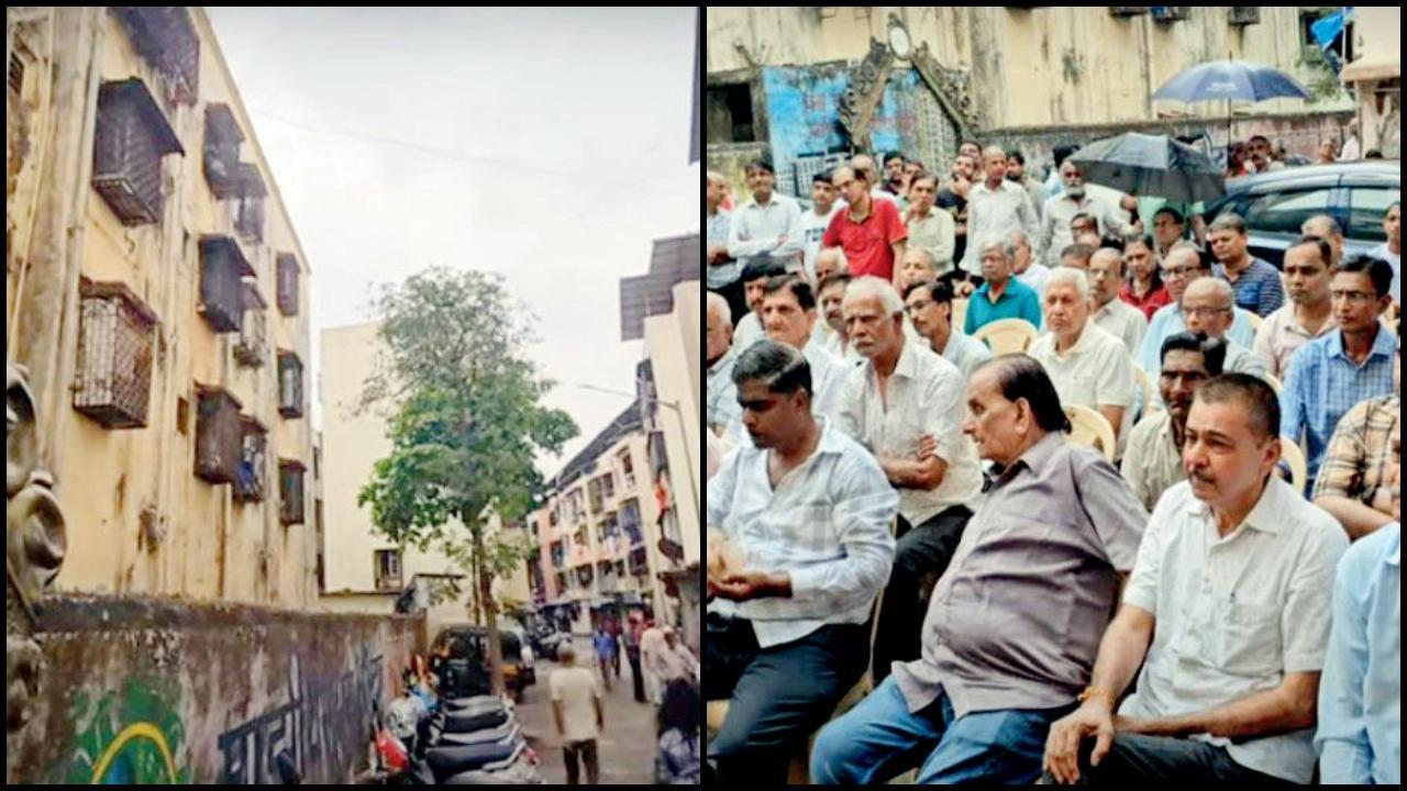 ભાઈંદરના દેવચંદનગરની જૂની ઇમારતો અને રહેવાસીઓએ સમસ્યા બાબતે રવિવારે બોલાવેલી બેઠકમાં અનેક પરિવાર સામેલ થયા હતા.