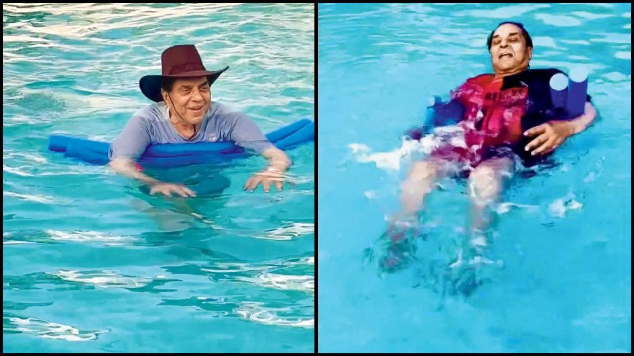 પાણીમાં છબછબિયાં કરતાં-કરતાં વર્કઆઉટ કરો ધર્મેન્દ્રની જેમ