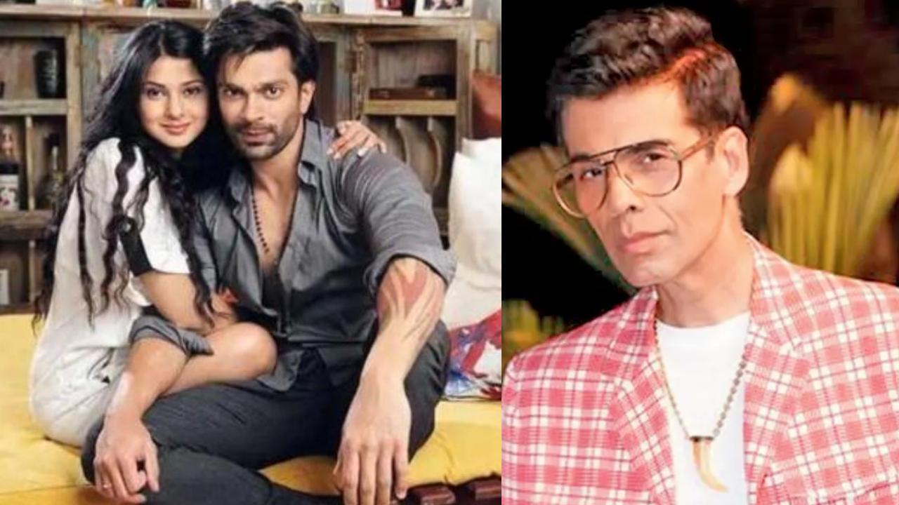 કરણ સિંહ ગ્રોવર અને જેનિફર વિન્ગેટની ફાઇલ તસવીર (ડાબે), કરણ જોહર