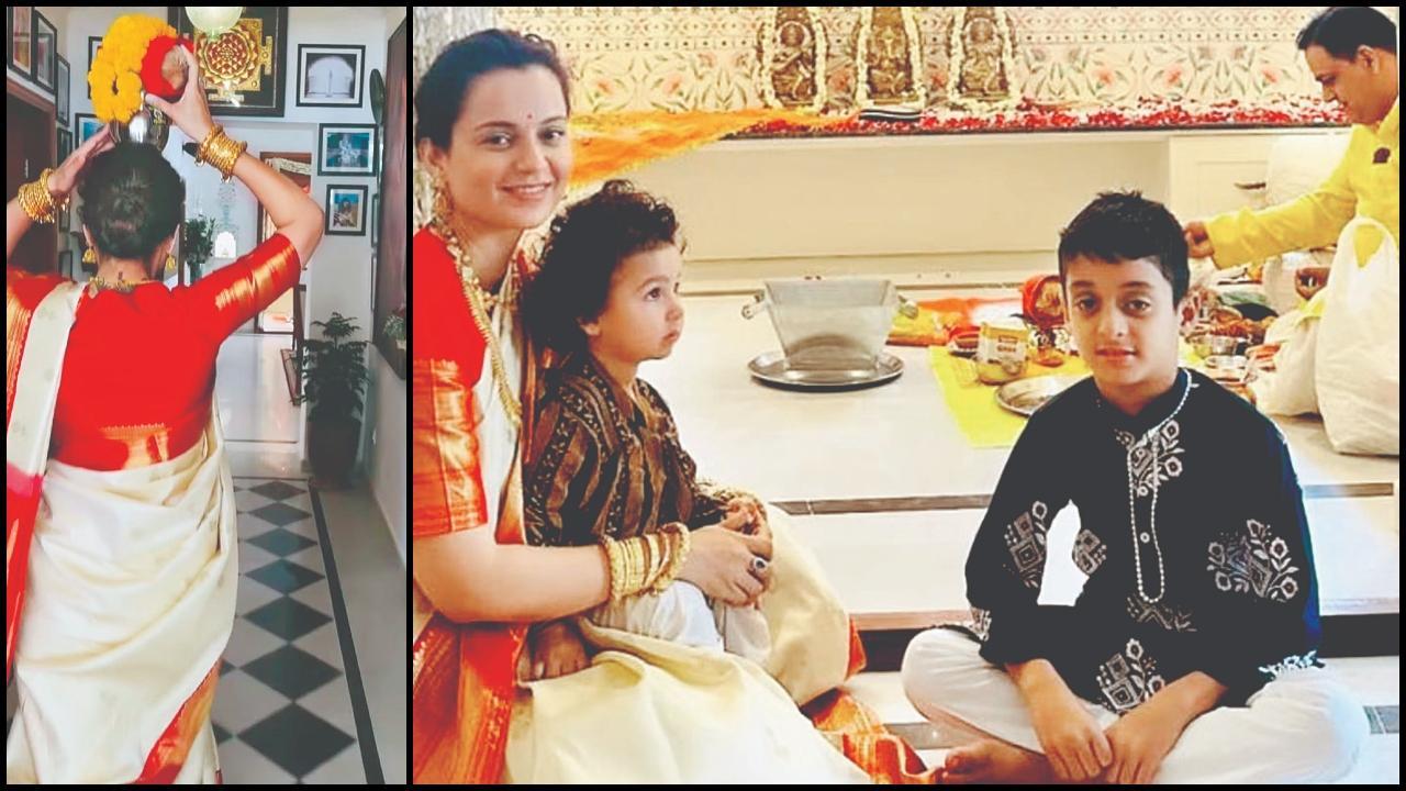 કંગના રનૌતે સરકારી ઘરમાં અખાત્રીજના દિવસે ગૃહપ્રવેશ કર્યો