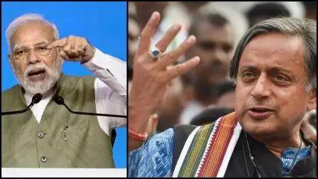 નરેન્દ્ર મોદી અને શશી થરુર (ફાઇલ તસવીર સૌજન્ય: મિડ-ડે)