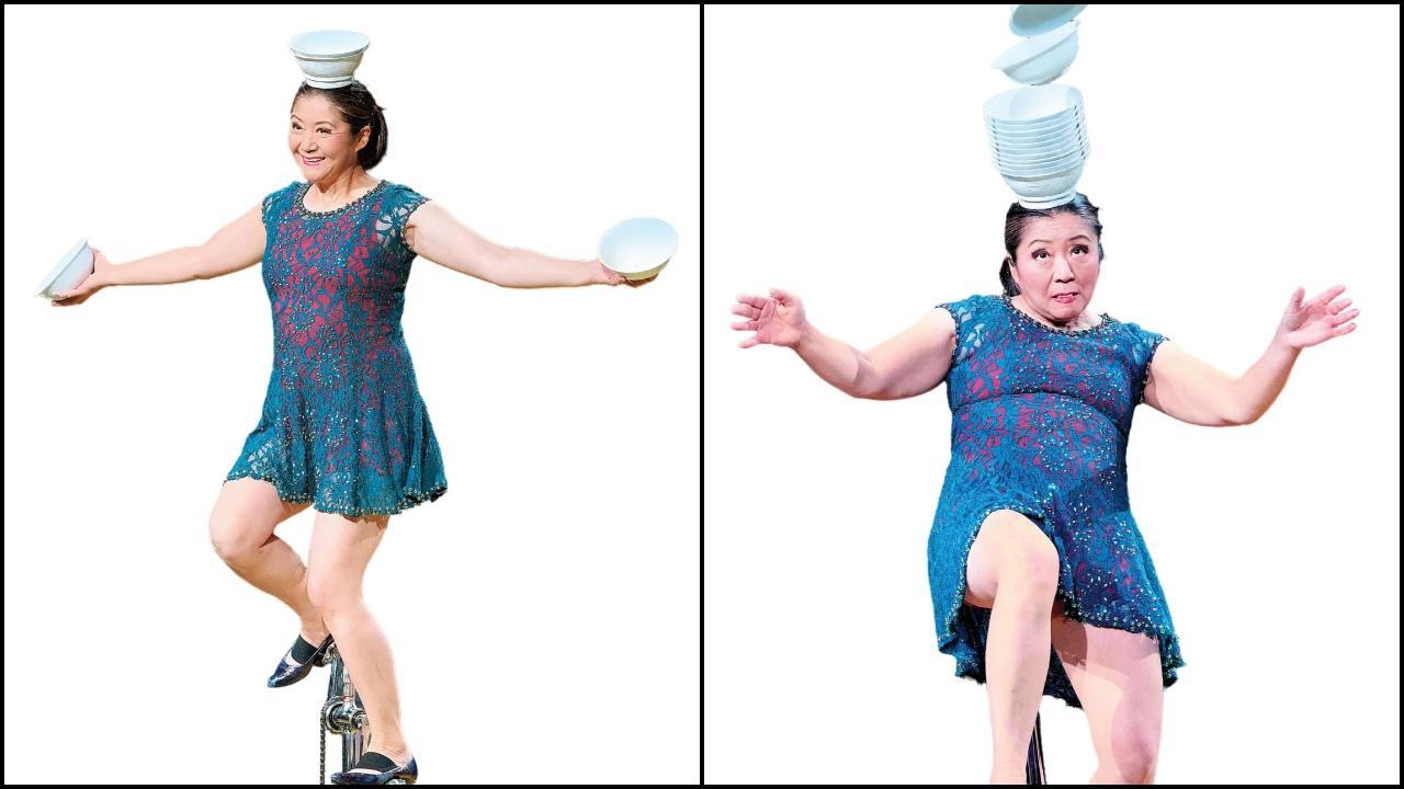 યુનિસાઇકલ પર યુનિક સ્ટન્ટ્સ