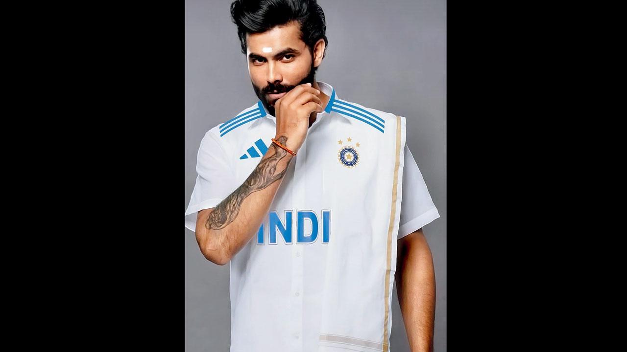 ગઈ કાલે રવીન્દ્ર જાડેજાએ શૅર કર્યો હતો તેનો ટેસ્ટ-જર્સીનો અનોખો એડિટેડ ફોટો