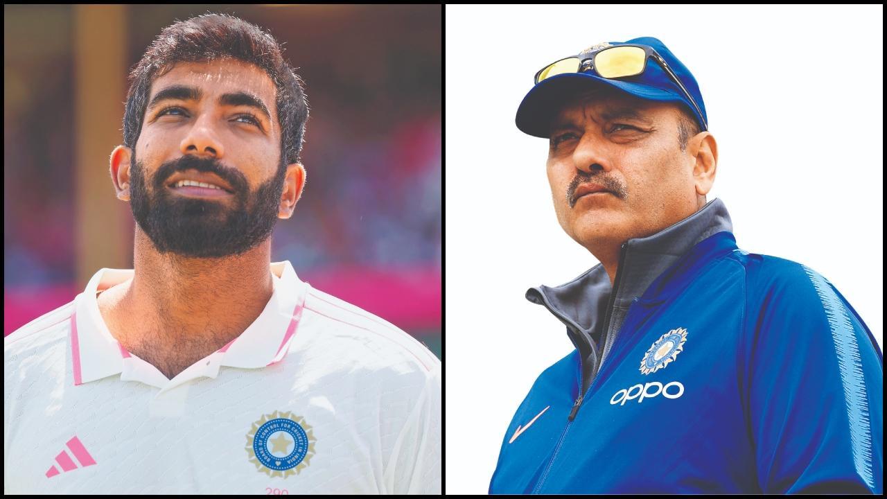 જસપરિત બુમરાહ અને રવિ શાસ્ત્રી