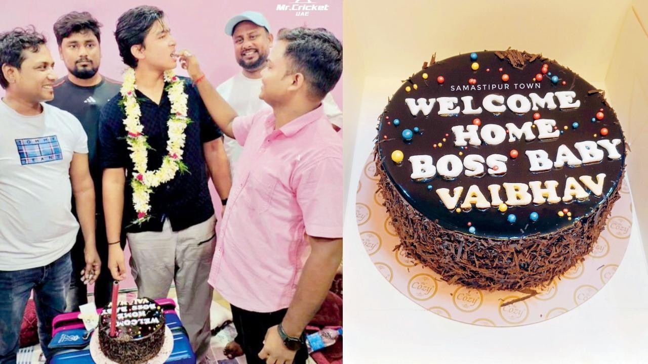 વૈભવના સ્વાગત માટે બનાવેલા કેક પર લખ્યું હતું ‘બૉસ બેબી’