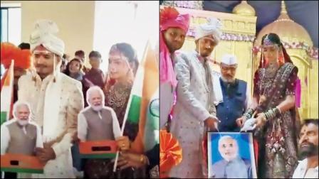 લગ્નમાં કપલે નરેન્દ્ર મોદીની તસવીર પર કર્યો દૂધનો અભિષેક અને ‘ભારત માતા કી જય’ના નારા ગુંજ્યા