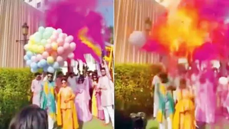 આ ઘટનામાં દુલ્હનને ચહેરા અને પીઠ પર તેમ જ દુલ્હાને હાથ અને પીઠ પર દાઝ્યાનાં નિશાન આવી ગયાં છે.