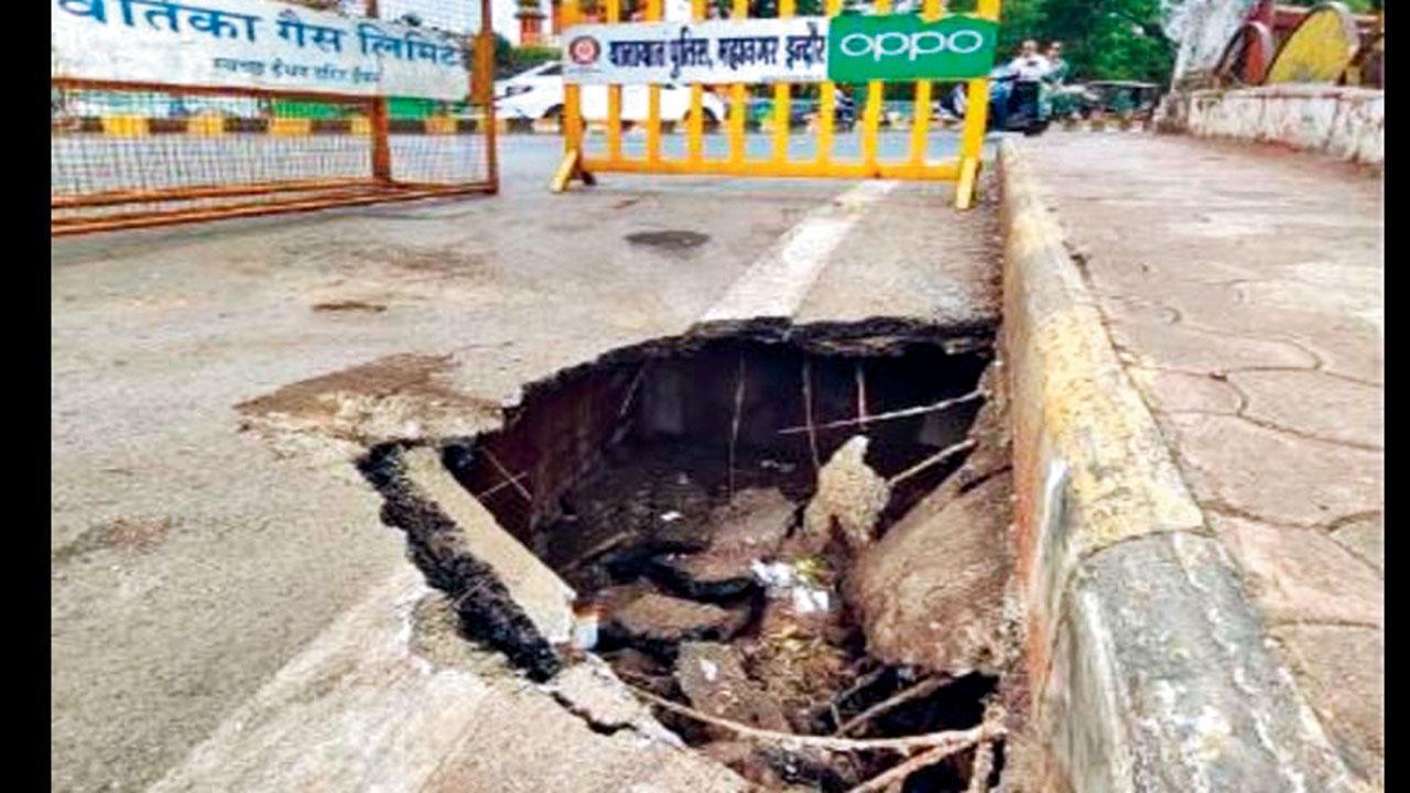 ઇન્દોરમાં ઉંદરડાએ બ્રિજ ખોતરીને ખાડો કરી દીધો