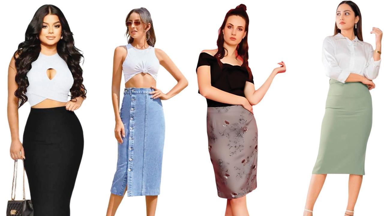 પેન્સિલ સ્કર્ટ્‍સ ફરી ટ્રેન્ડમાં