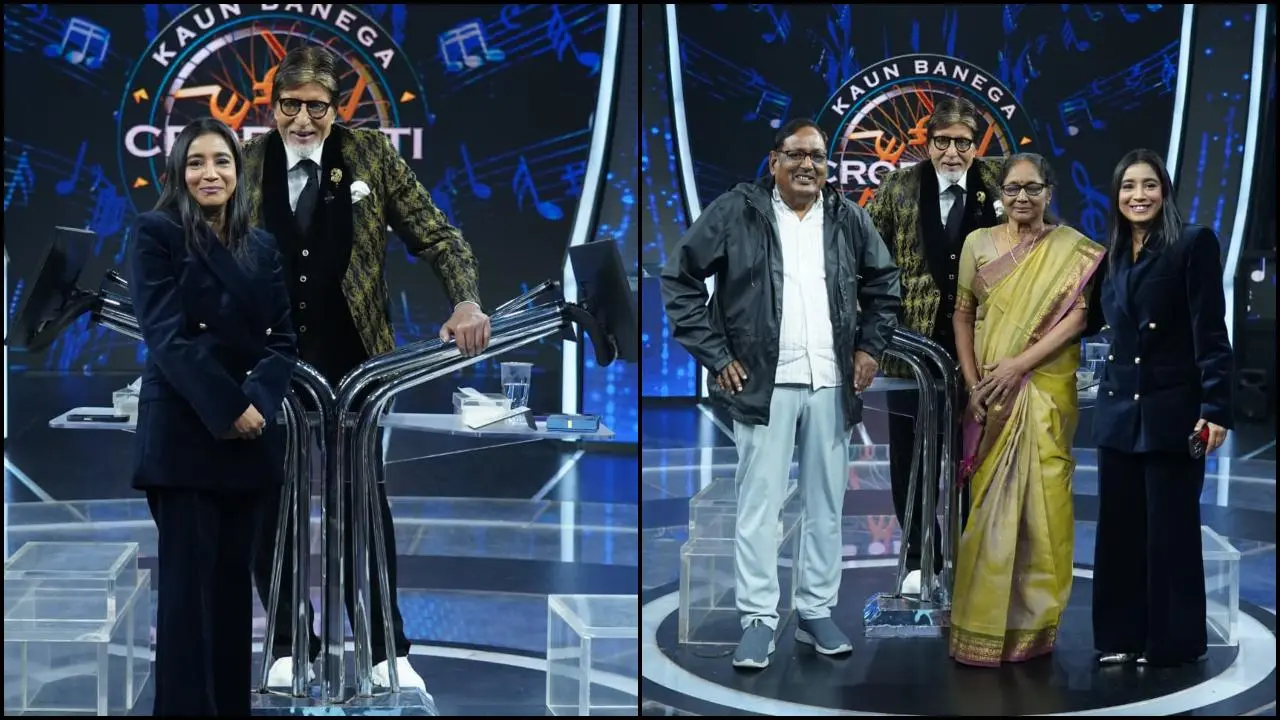 સિંગર શિલ્પા રાવ અને તેનો પરિવાર KBCમાં અમિતાભ બચ્ચન સાથે